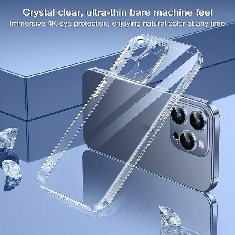 Ultra-Thin Transparent TPU Phone Case for iPhone 16, 15, 14, 13, 12, 11 Pro Max Plus SE