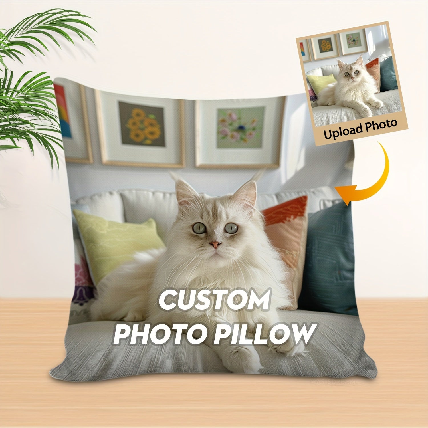 Personalized Photo Pillow Cover 45.72x45.72 cm Soft Polyester Decorative Cushion for Bedroom Living Room