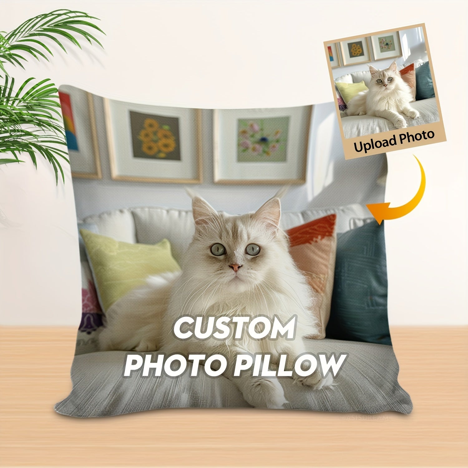 Personalized Photo Pillow Cover 45.72x45.72 cm Soft Polyester Decorative Cushion for Bedroom Living Room