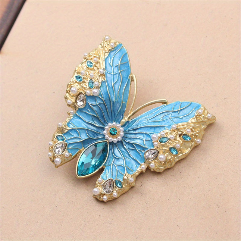Women’s Butterfly Brooch Rhinestones Enamel Insect Pin Jewelry Accessory