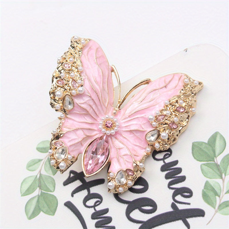 Women’s Butterfly Brooch Rhinestones Enamel Insect Pin Jewelry Accessory