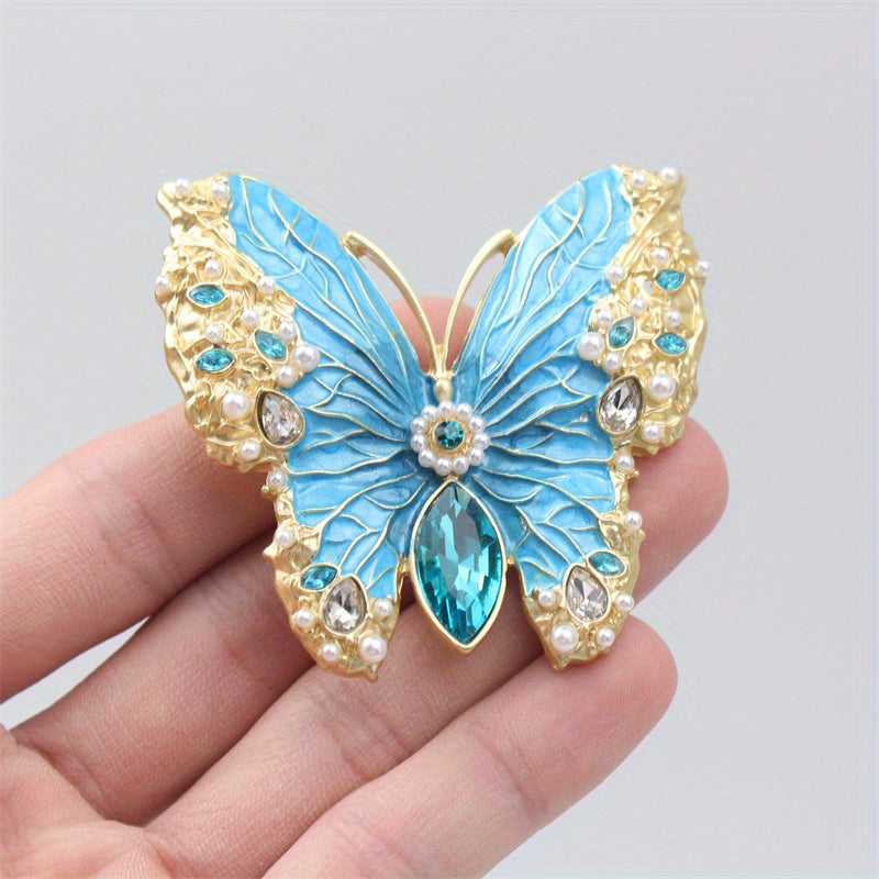 Women’s Butterfly Brooch Rhinestones Enamel Insect Pin Jewelry Accessory