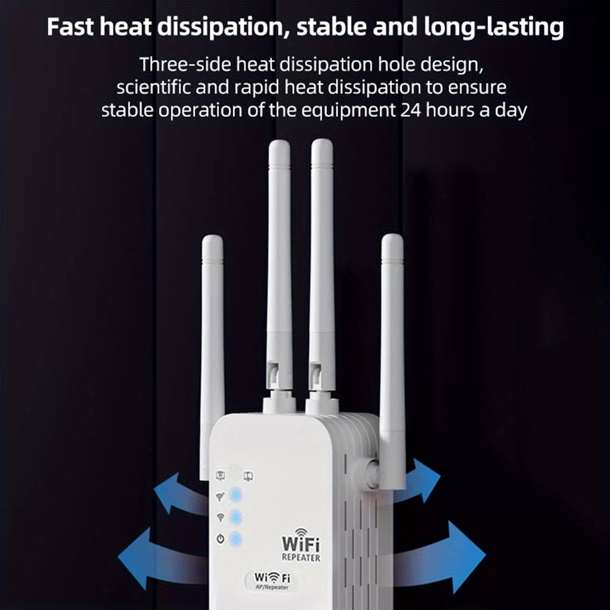 1200Mbps Dual-Band WiFi Booster 35 Devices Ethernet Port Easy Setup