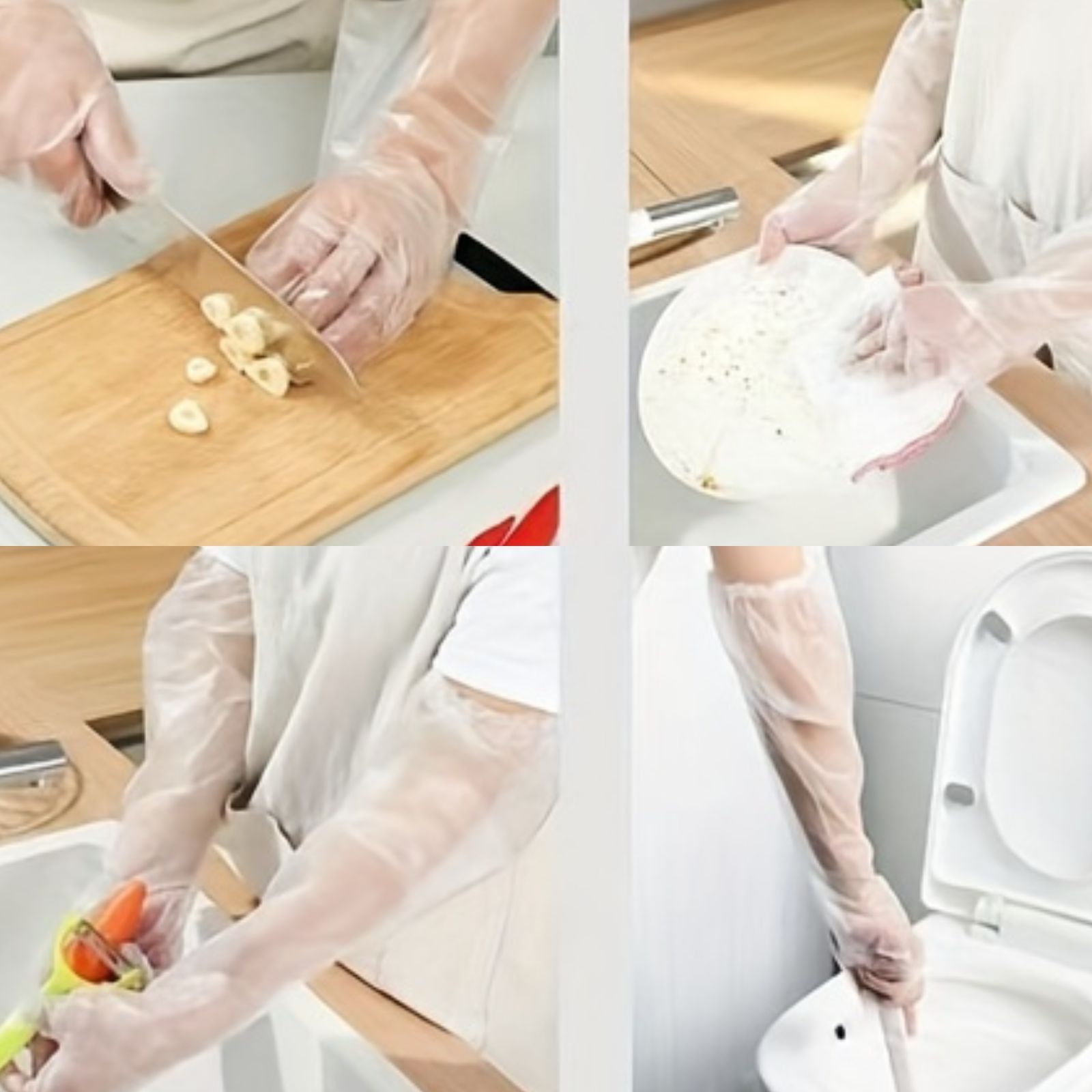 20 Sets Waterproof Oil-Resistant Kitchen Cleaning Gloves for Dishwashing Gardening
