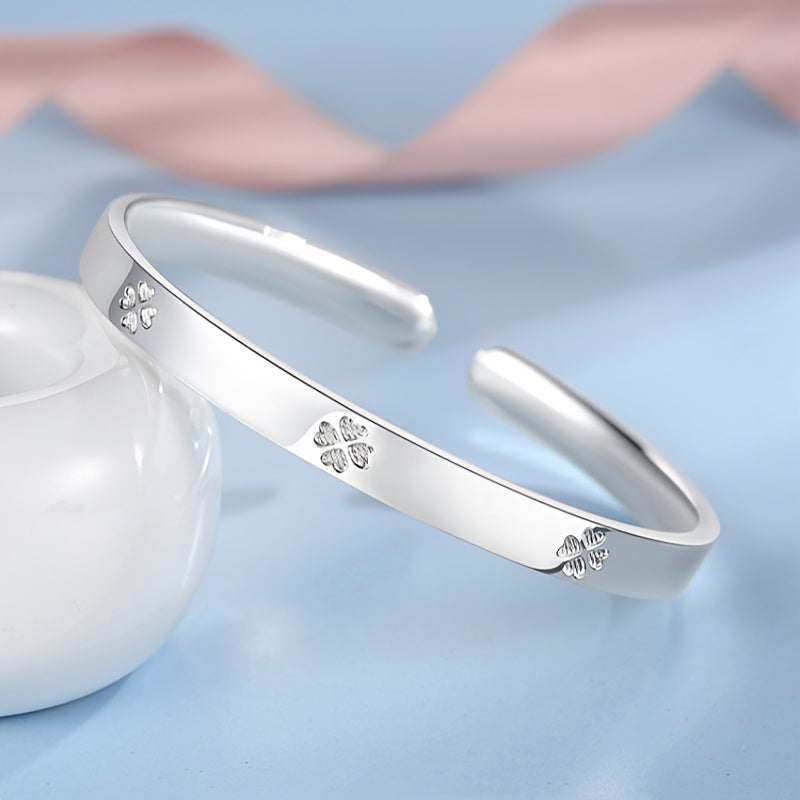 Pulsera ajustable de plata para hombres y mujeres, joyería elegante para el día a día