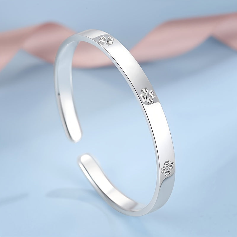 Pulsera ajustable de plata para hombres y mujeres, joyería elegante para el día a día