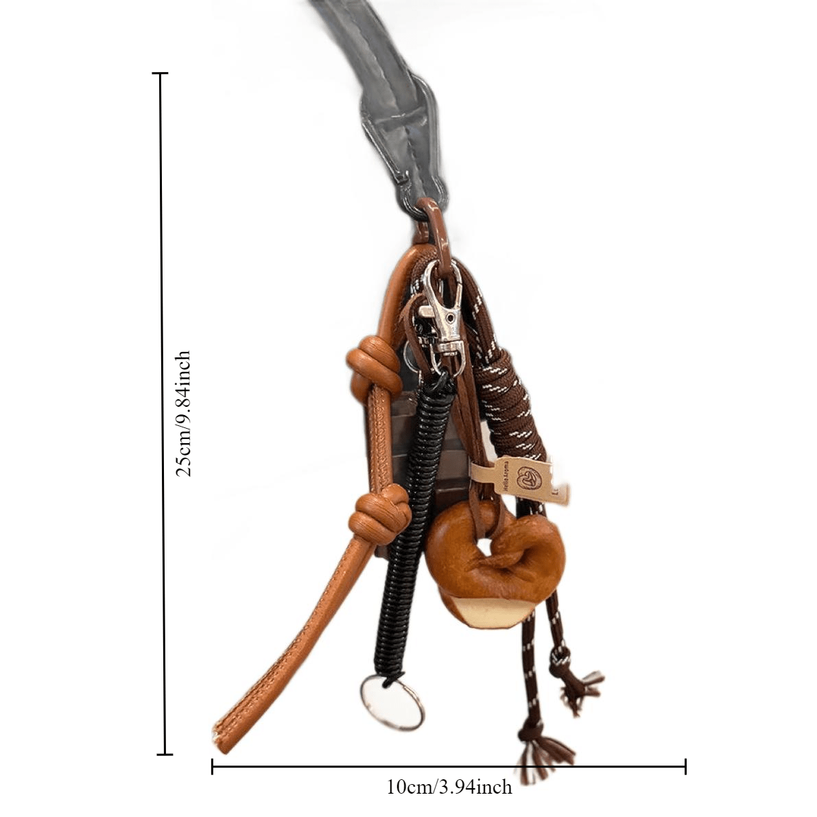 Autumn Winter Bread Keychain with Chocolate Bar Charm Polyester Accessory for Women