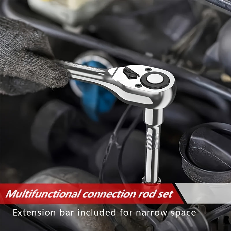 Professional 151-Piece Tool Wrench Set with S2 and Cr-V Sockets