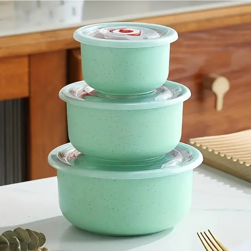 3 ta bug'doy donasi qattiq oziq-ovqat saqlash idishlari, mikroto'lqinli pechga mos, qopqog' bilan, mevalar, sabzavotlar, quruq oziq-ovqatlar uchun