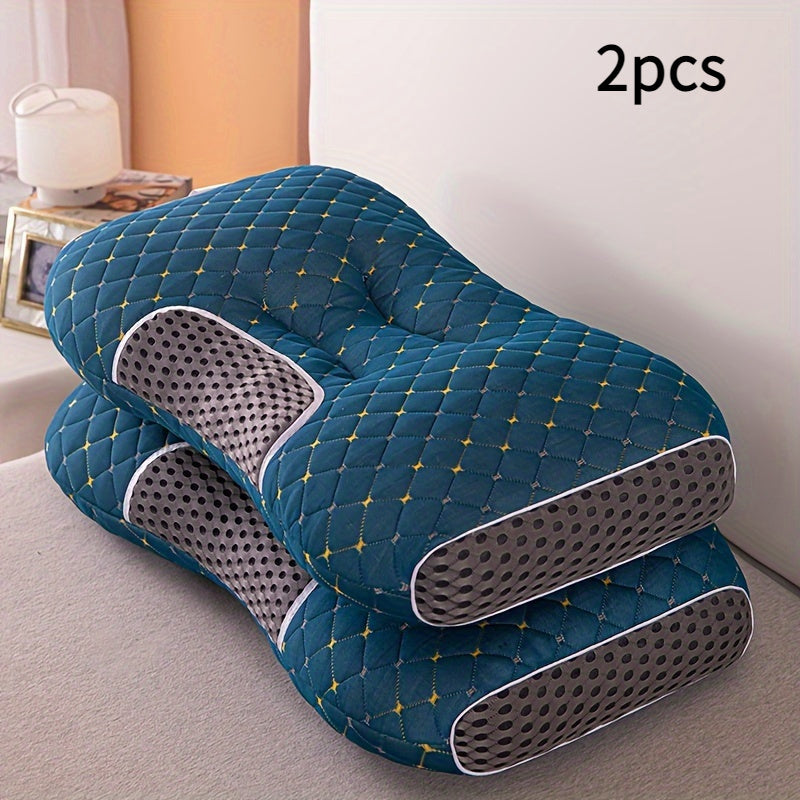 Set of 2 Multifunctional Memory Foam Massage Pillows for Neck and Back Support