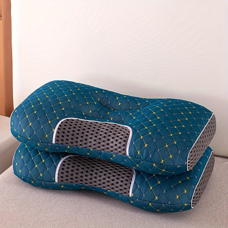 Set of 2 Multifunctional Memory Foam Massage Pillows for Neck and Back Support