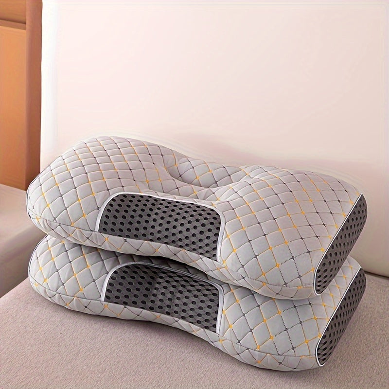 Set of 2 Multifunctional Memory Foam Massage Pillows for Neck and Back Support