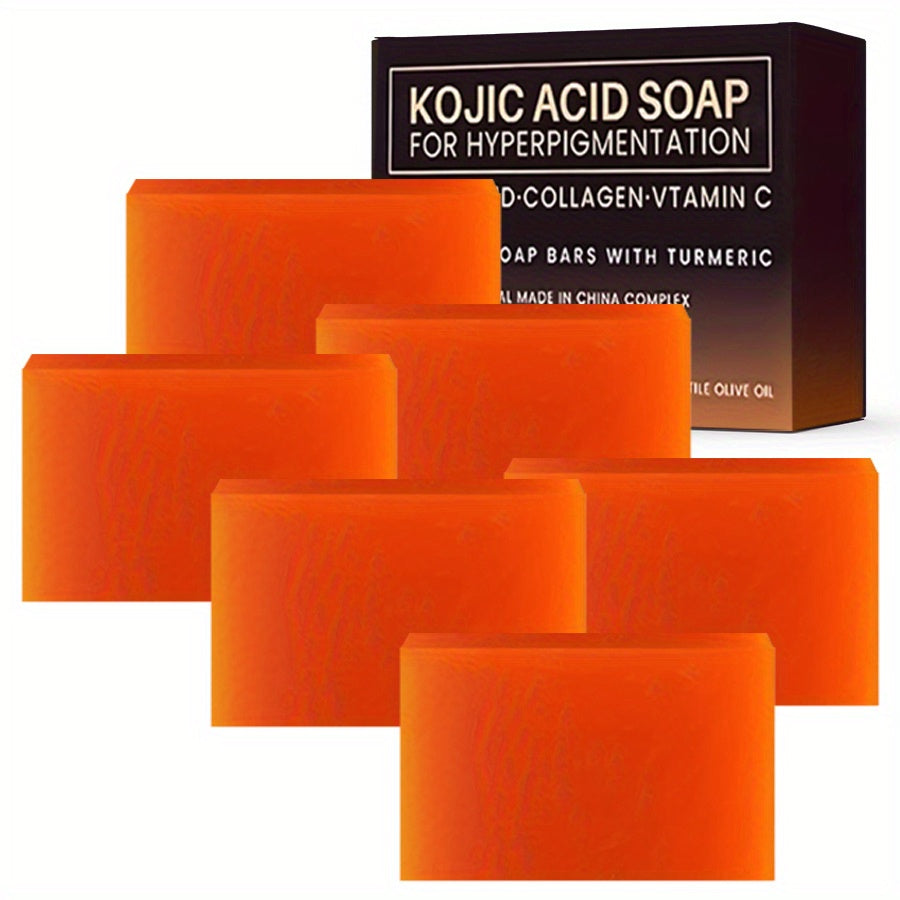 6 Pcs Set Kojic Acid Handmade Soap for Face and Bath Deep Cleansing