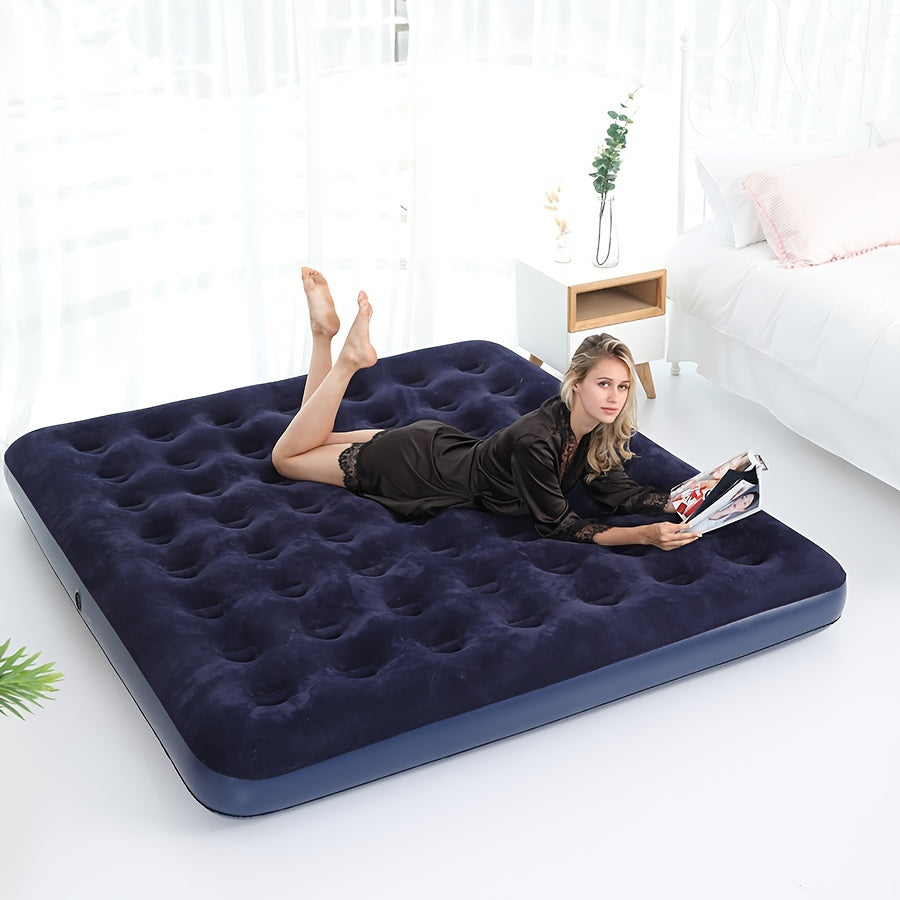 Colchón inflable de tamaño king, impermeable de PVC, cama hinchable para acampar y hogar