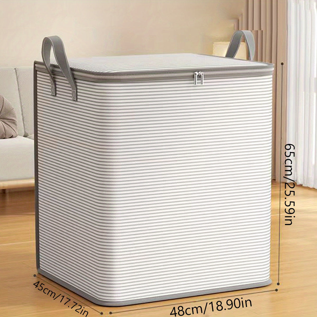 Large Capacity Polyester Storage Bag for Blankets and Comforters Foldable Closet Organizer with Handles