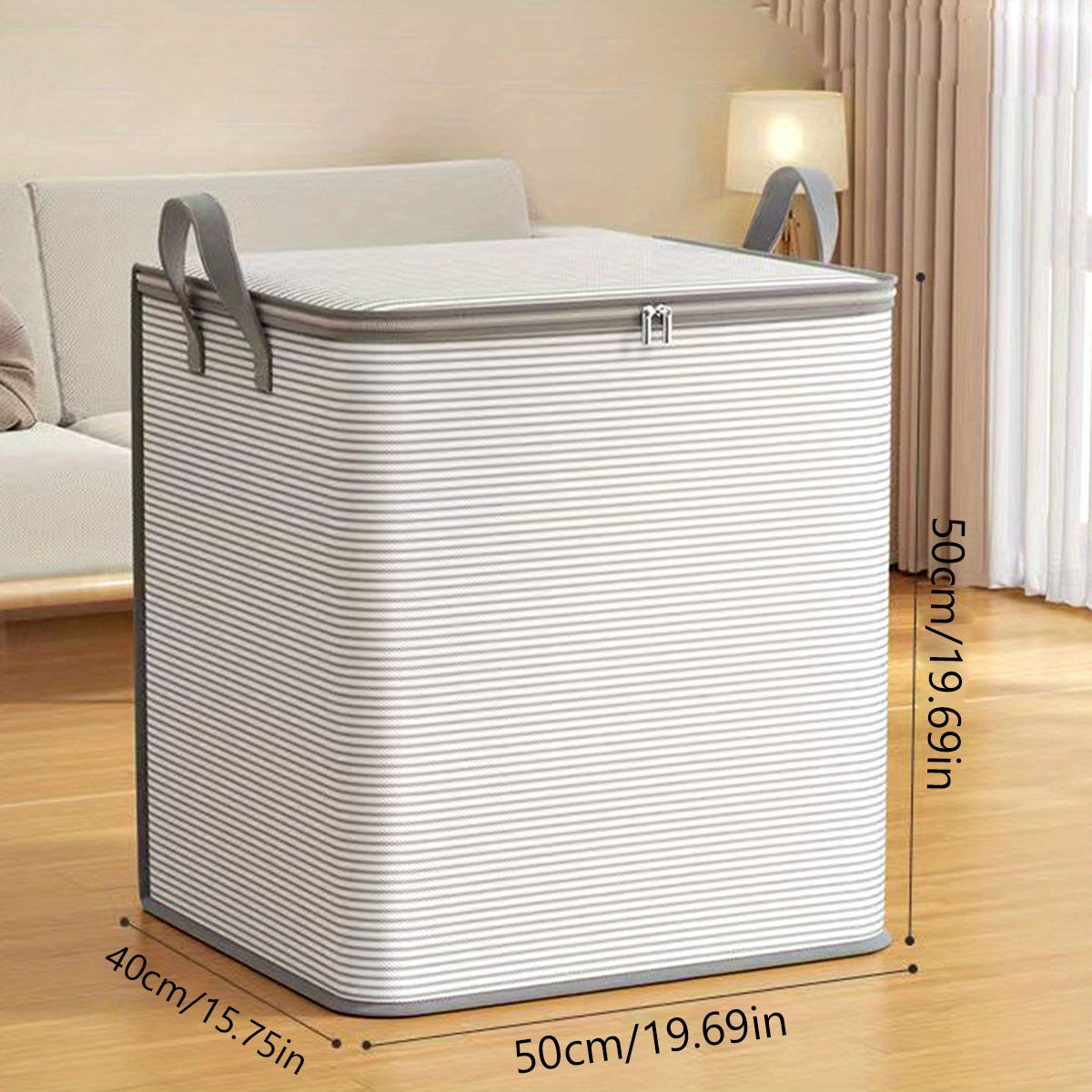 Large Capacity Polyester Storage Bag for Blankets and Comforters Foldable Closet Organizer with Handles