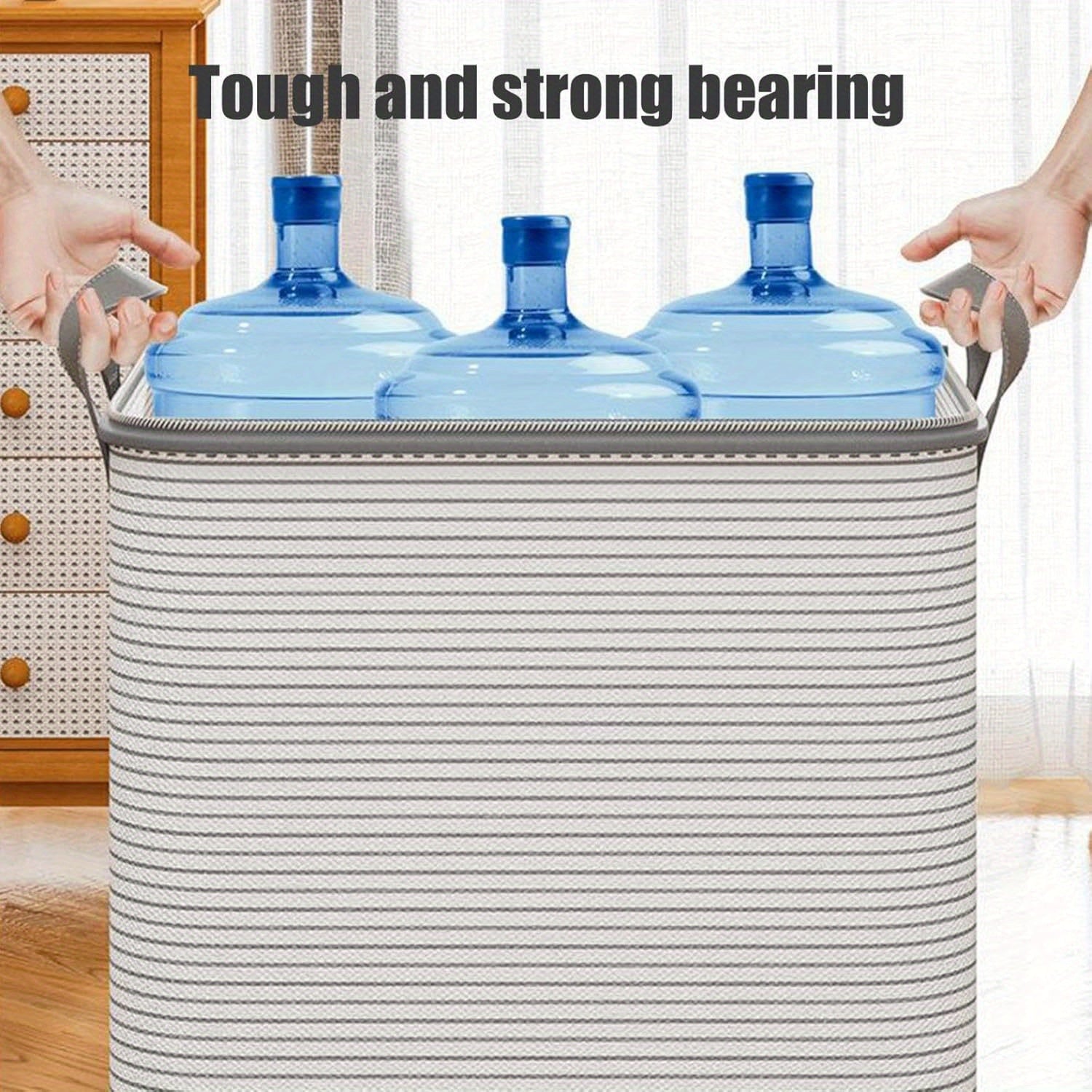 Large Capacity Polyester Storage Bag for Blankets and Comforters Foldable Closet Organizer with Handles