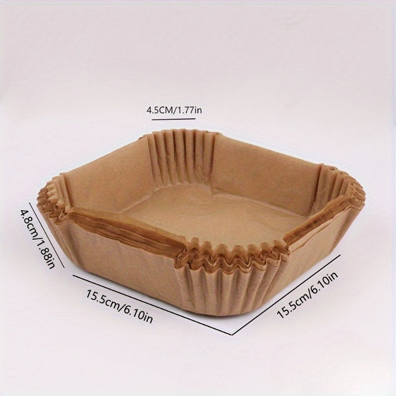 100pcs Square Air Fryer Disposable Paper Liners Non-Stick Biodegradable for Baking Roasting Frying