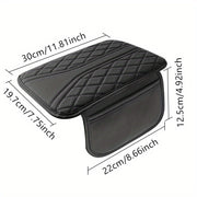 PU Leather Car Armrest Cushion with Storage Pocket for Vehicle Interior