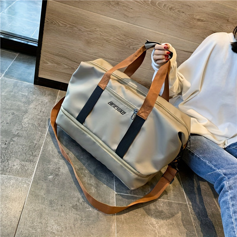 Large Capacity Travel Bag with Wet and Dry Compartments for Gym College and Outings