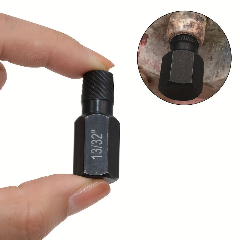 Juego de extractores de tornillos de grado industrial de 10 piezas para pernos y tornillos dañados, acero aleado