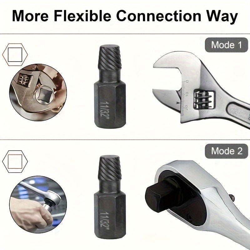 Industrial-Grade 10-Piece Screw Extractor Set for Damaged Bolts and Screws Alloy Steel