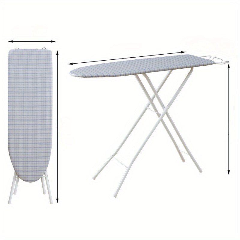 Adjustable Full-Size Ironing Board with Heat-Resistant Cover and Heavy-Duty Metal Legs
