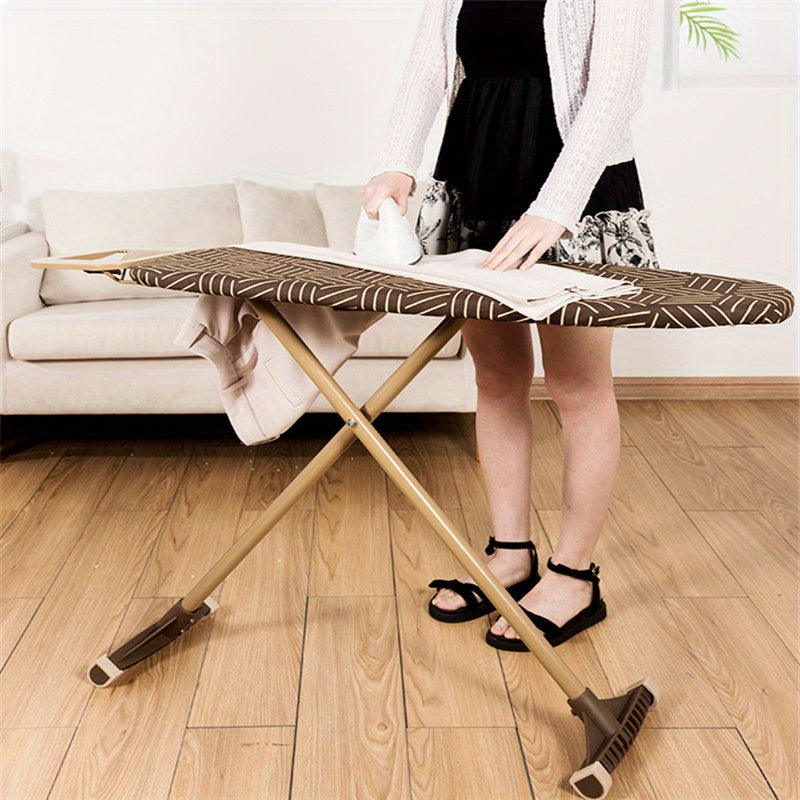 Adjustable Full-Size Ironing Board with Heat-Resistant Cover and Heavy-Duty Metal Legs