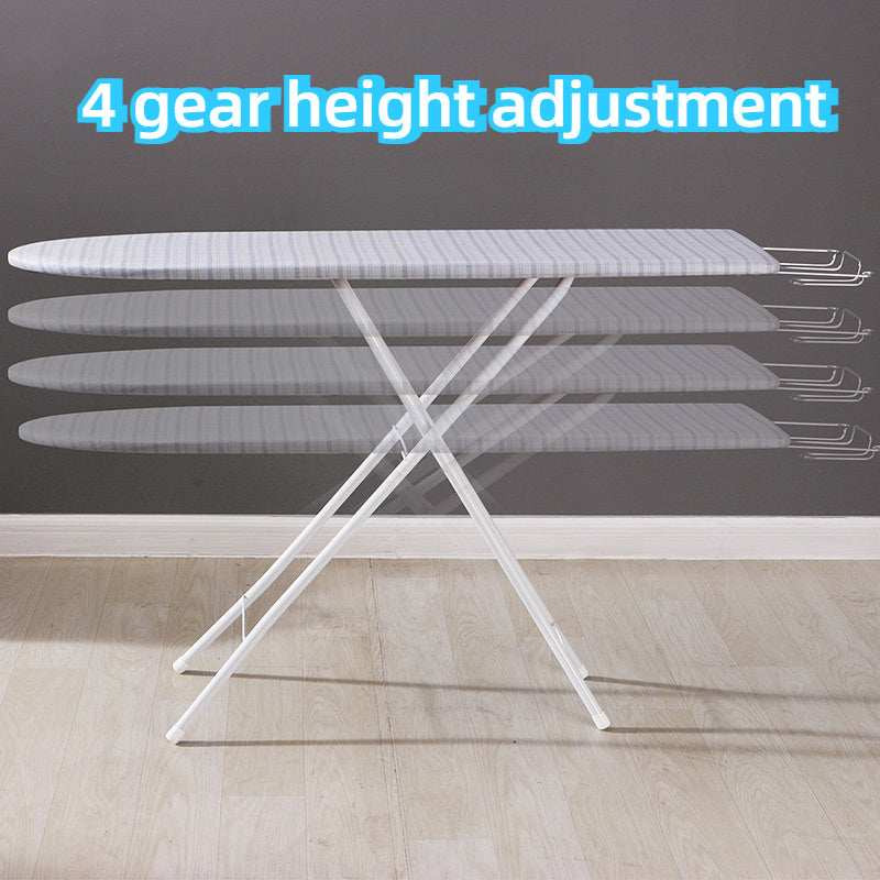 Adjustable Full-Size Ironing Board with Heat-Resistant Cover and Heavy-Duty Metal Legs