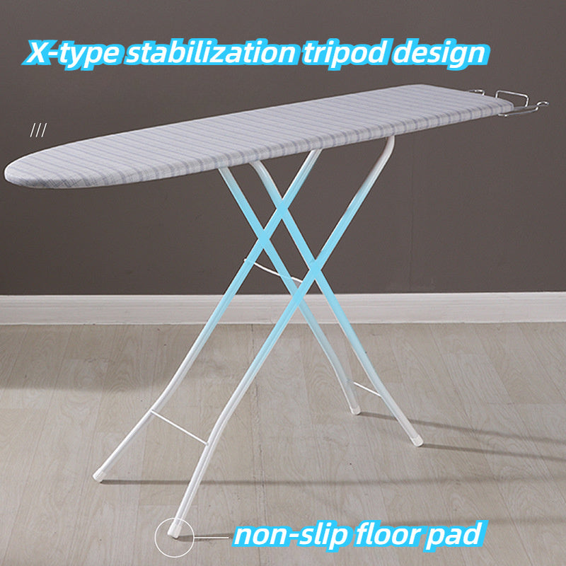 Adjustable Full-Size Ironing Board with Heat-Resistant Cover and Heavy-Duty Metal Legs