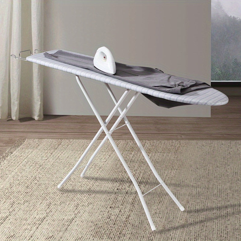 Adjustable Full-Size Ironing Board with Heat-Resistant Cover and Heavy-Duty Metal Legs