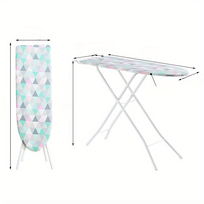 Adjustable Full-Size Ironing Board with Heat-Resistant Cover and Heavy-Duty Metal Legs