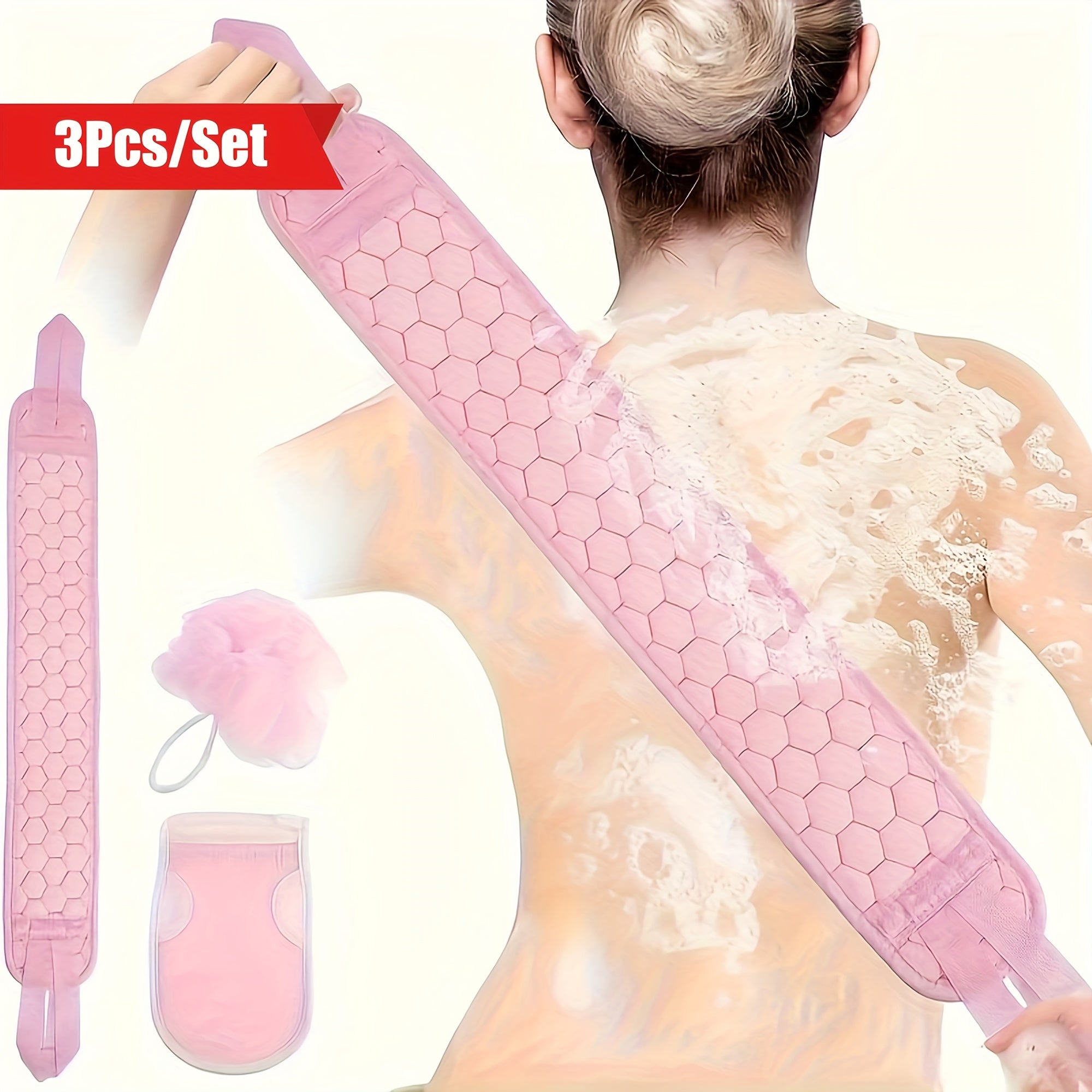 Bath Exfoliation Set Loofah Sponge Bath Glove and Washcloth for Spa Shower Body Care