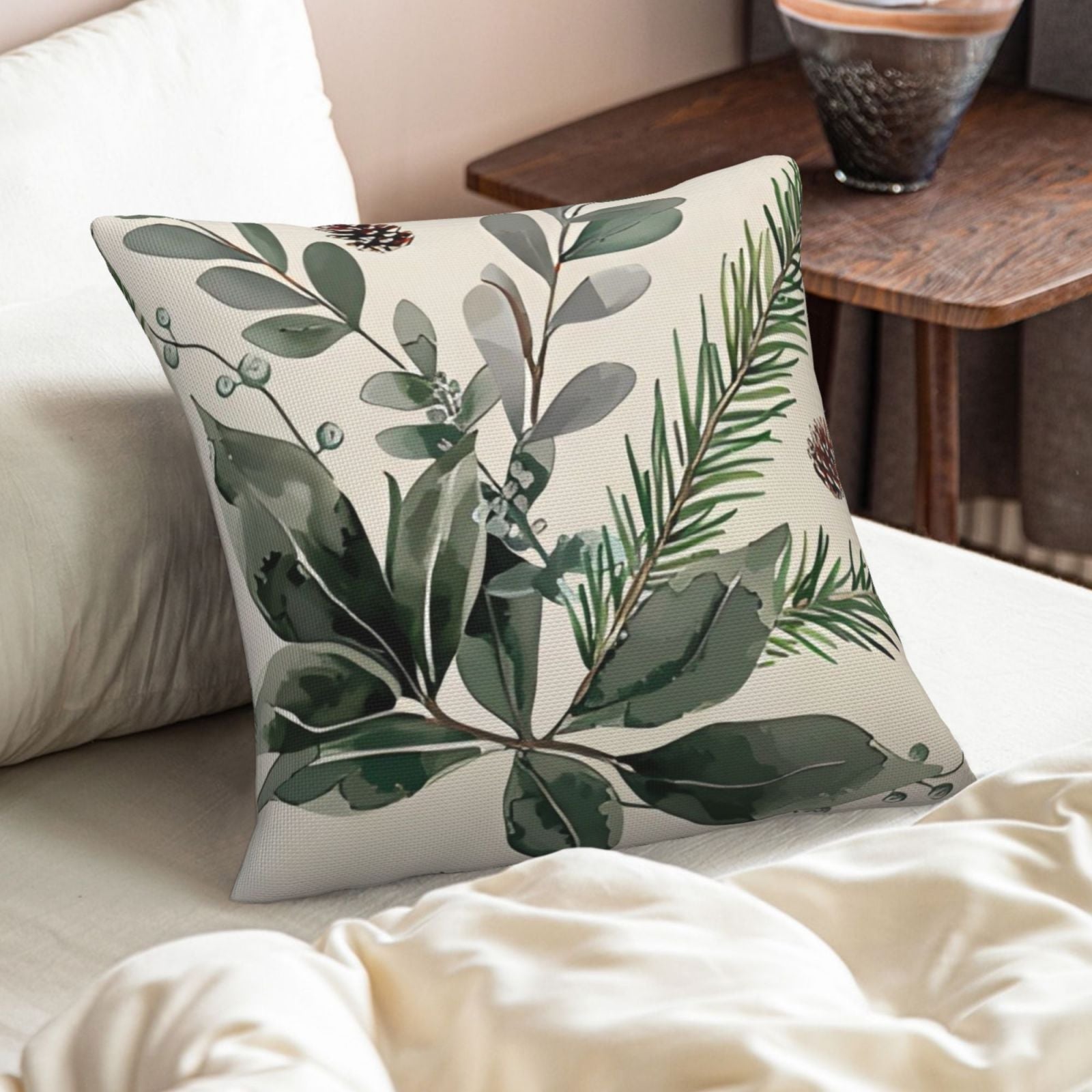 Rojdestvo Qozon Pina Yostiq Qoplamalari - 4 ta to'plam yoki alohida, 45x45sm, Yashil Zamonaviy Uslub, Zipper Yopilishi, Mashinada Yuvish Mumkin, Divan, Yashash Xonasi, Yotoqxona uchun Bezak Yostiq Qoplari - Bayram Ta'til Dekoratsiyasi uchun Mukammal