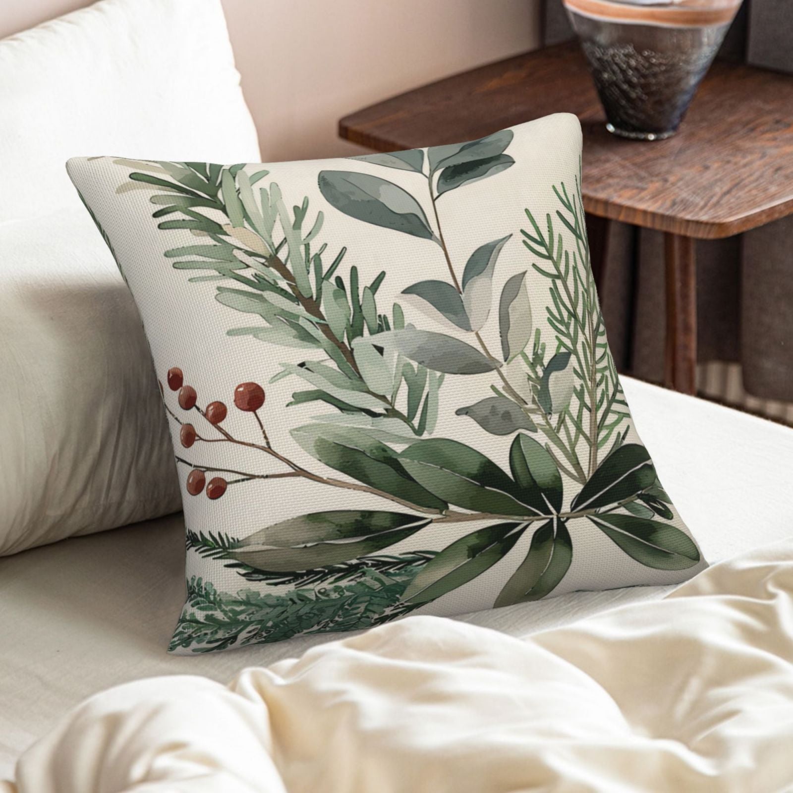 Rojdestvo Qozon Pina Yostiq Qoplamalari - 4 ta to'plam yoki alohida, 45x45sm, Yashil Zamonaviy Uslub, Zipper Yopilishi, Mashinada Yuvish Mumkin, Divan, Yashash Xonasi, Yotoqxona uchun Bezak Yostiq Qoplari - Bayram Ta'til Dekoratsiyasi uchun Mukammal