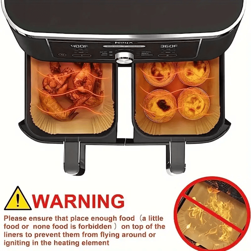 200 Pieces Non-Stick Air Fryer Liners Disposable Waterproof Paper Basket Inserts for Baking
