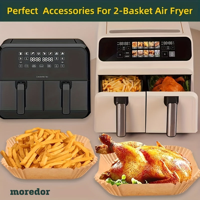 200 Pieces Non-Stick Air Fryer Liners Disposable Waterproof Paper Basket Inserts for Baking