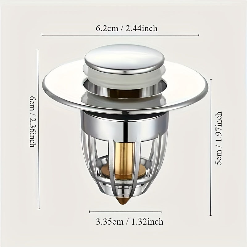 Ushbu pop-up cho'kma to'siqi tiqilishni oldini oladi va turli xil lavabolar drenajlariga mos keladi.