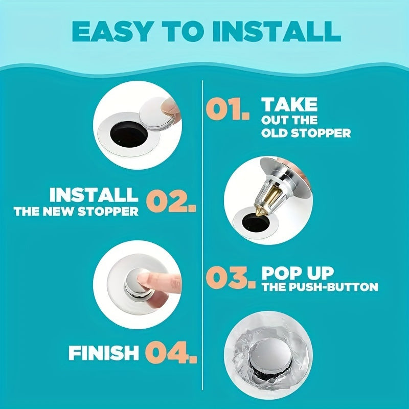 Ushbu pop-up cho'kma to'siqi tiqilishni oldini oladi va turli xil lavabolar drenajlariga mos keladi.