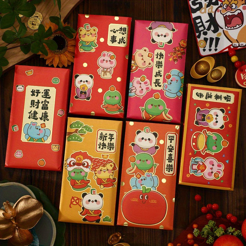 Набор из 30 милых мультяшных змей зодиакальных красных конвертов на Китайский Новый год - удачные денежные пакеты, идеально подходящие для подарков и украшений, традиционный фестивальный ассортимент, подходящий для всех возрастов.