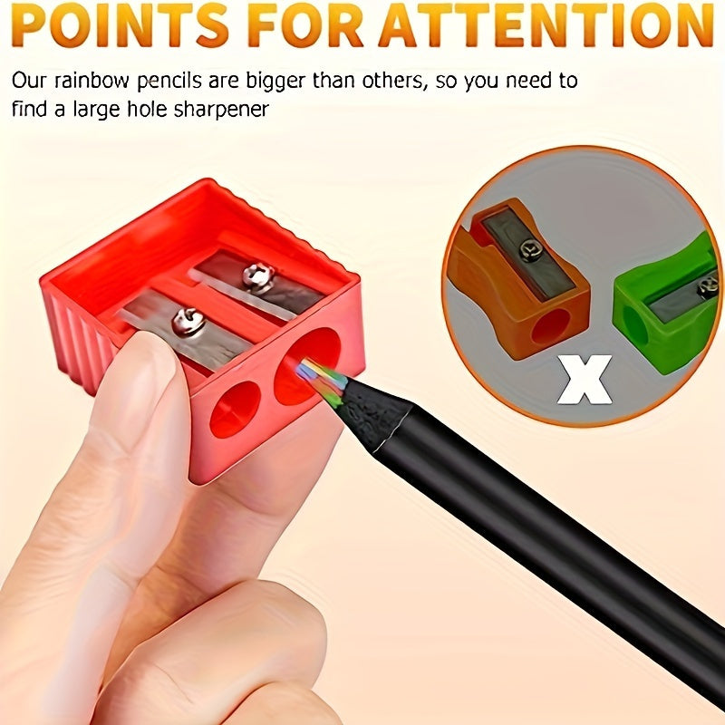 12-упаковка карандашей с радужным градиентом с бездымным грифелем 2мм+, подходит для детей от 14 лет. Изготовлены из дерева, идеально подходят для рисования и письма.