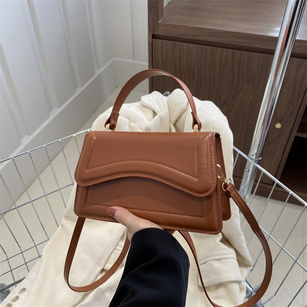 Women's Crossbody Bag Faux Leather Solid Color Adjustable Strap Buckle Closure for Casual or Elegant Use