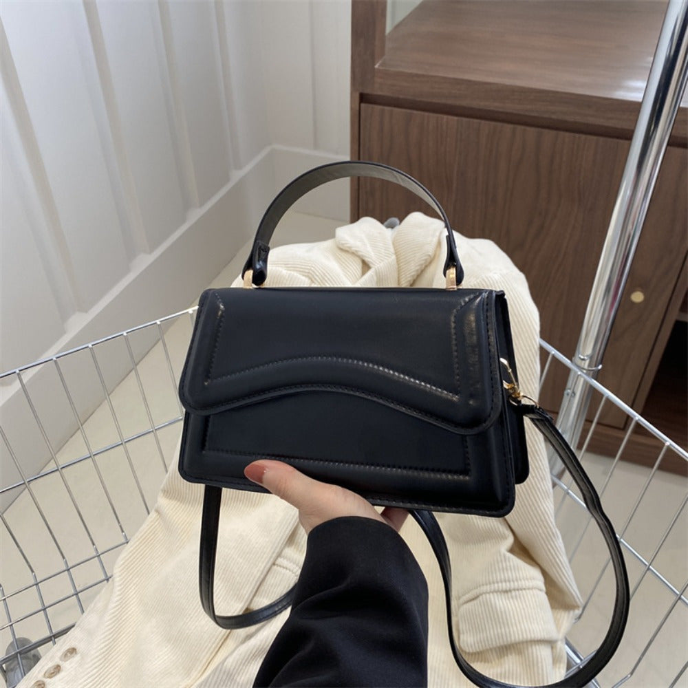 Women's Crossbody Bag Faux Leather Solid Color Adjustable Strap Buckle Closure for Casual or Elegant Use