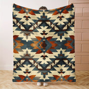 Cozy Aztec-Inspired Digital Print Flannel Blanket for Bed Sofa Travel Lightweight All-Season