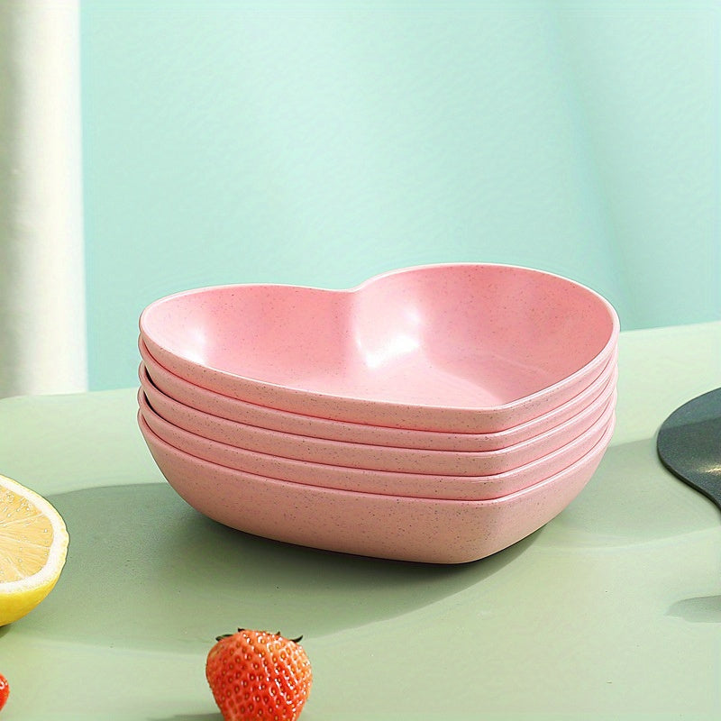Set of 5 Heart-Shaped Serving Trays for Fruits Desserts Snacks Kitchen Decor