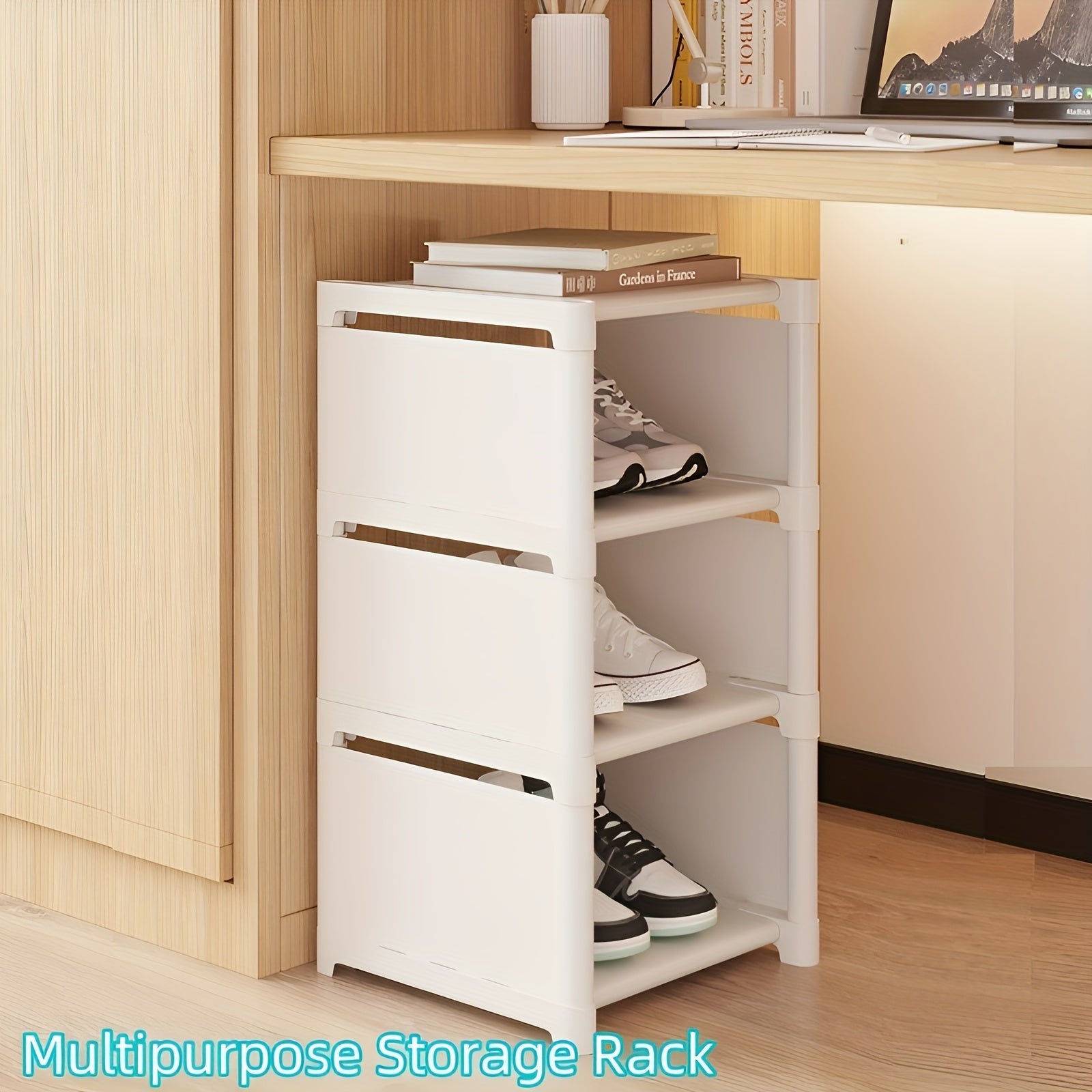 Organizador de zapatos de pie sin plástico, multi-capa, ahorra espacio