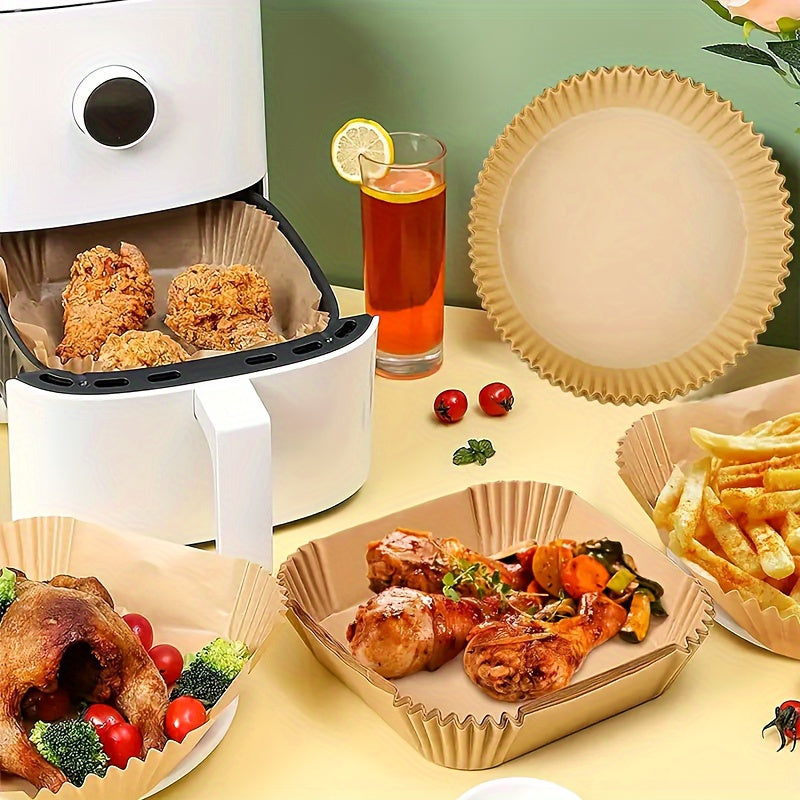 Set of 50 Non-Stick Air Fryer Liners for Healthy Baking and Roasting