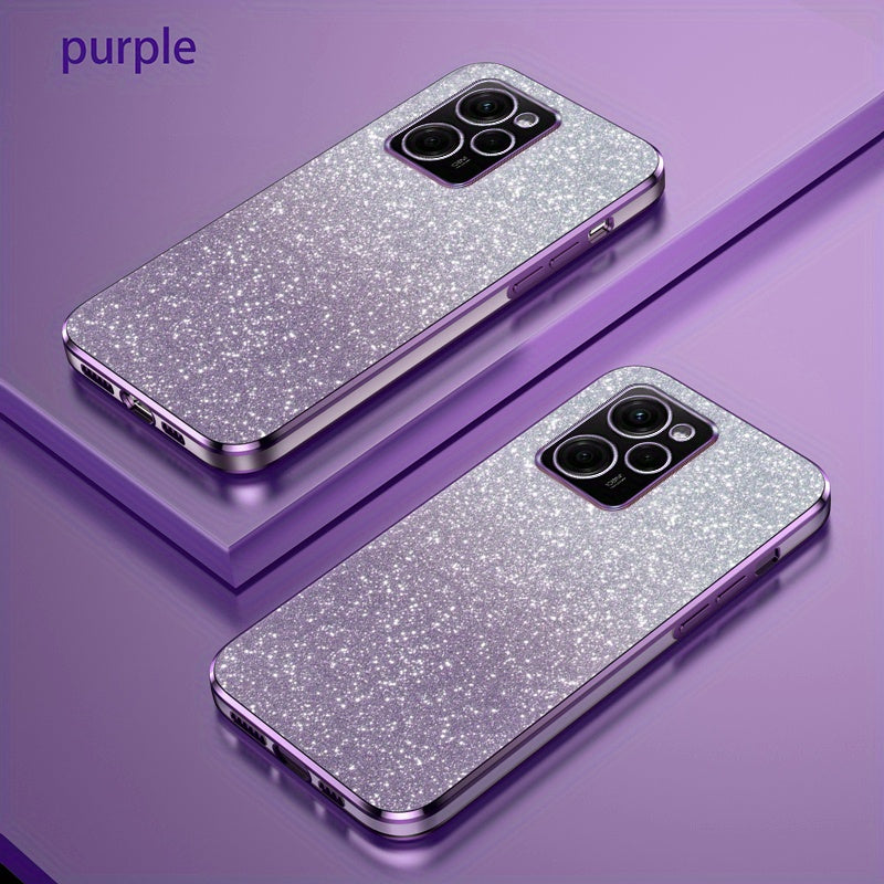 Glitter Gradient Shockproof Non-Slip TPU Mobile Phone Case for Mi and Redmi Models