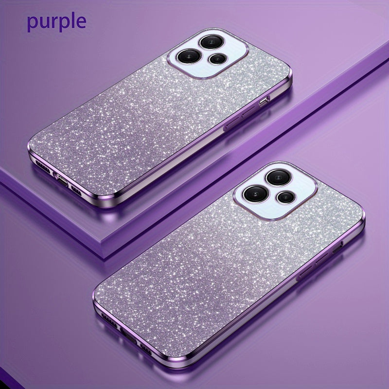 Glitter Gradient Shockproof Non-Slip TPU Mobile Phone Case for Mi and Redmi Models