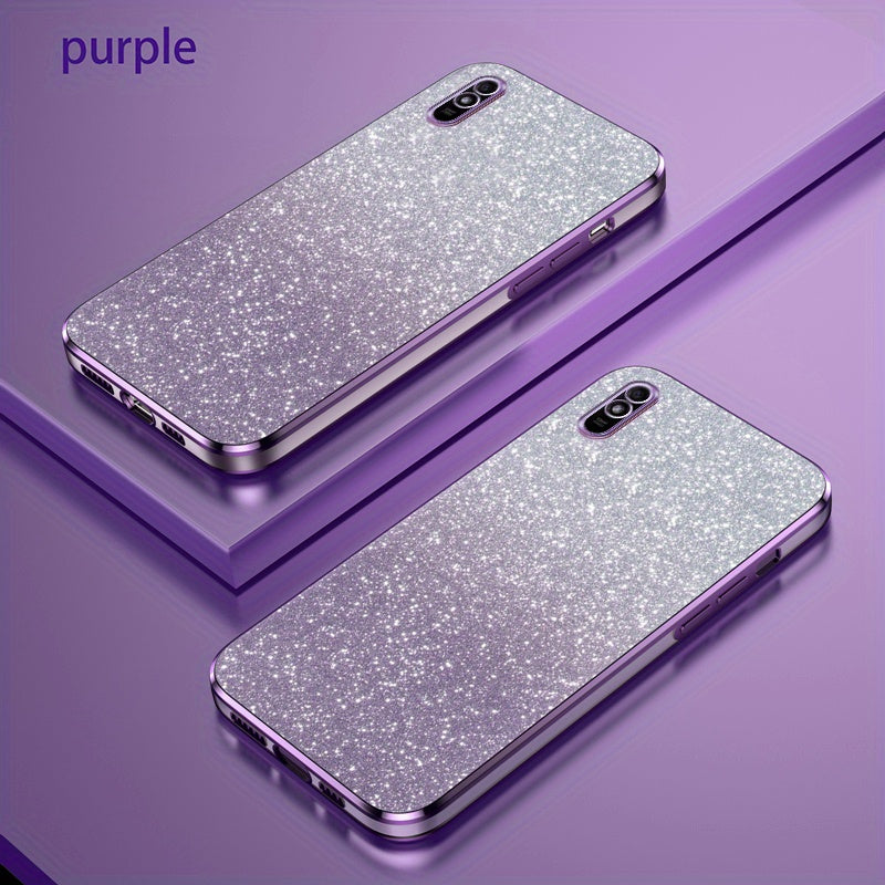 Glitter Gradient Shockproof Non-Slip TPU Mobile Phone Case for Mi and Redmi Models